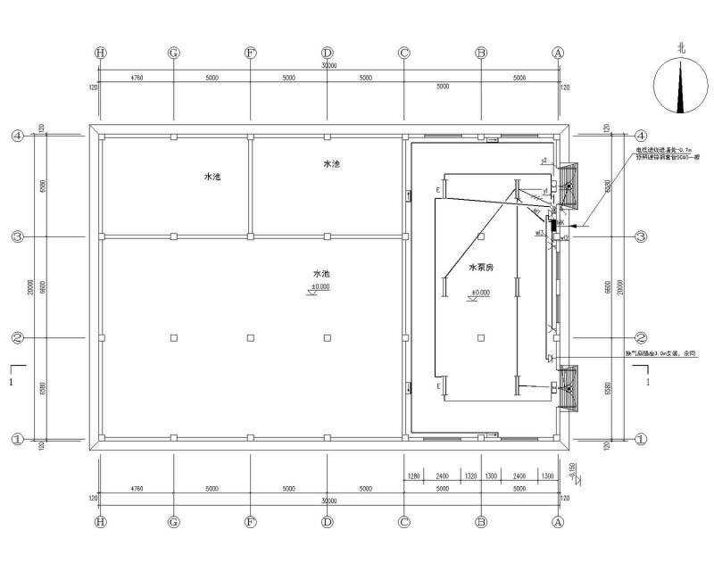 投资公司厂区园区建筑群电气CAD施工图纸（厂房、办公楼、宿舍楼、水泵房、垃圾房、附属用房等） - 3