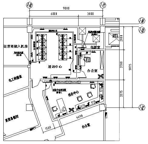 地上24层酒店通讯中心机房强弱电电气CAD施工图纸 - 1