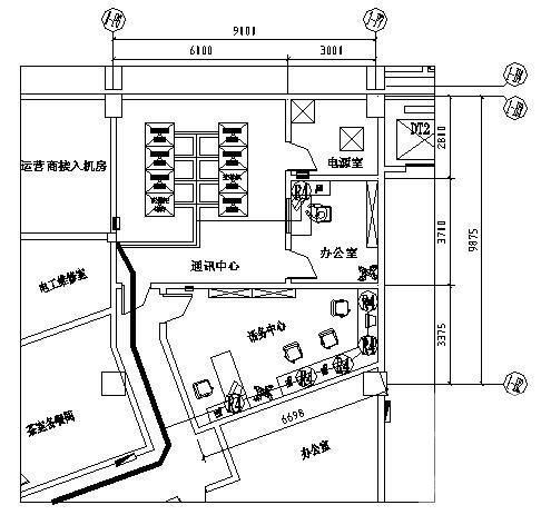 地上24层酒店通讯中心机房强弱电电气CAD施工图纸 - 3