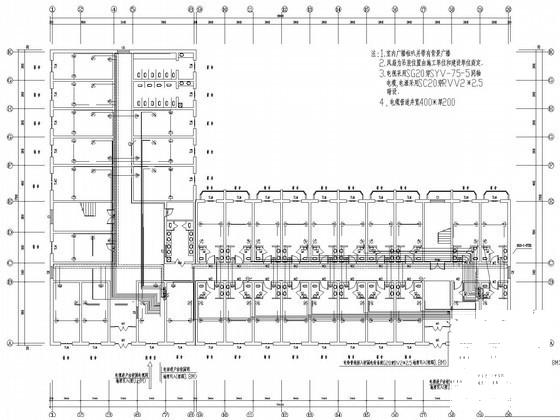 国内多层职业学院学生公寓电气设计CAD施工图纸 - 1