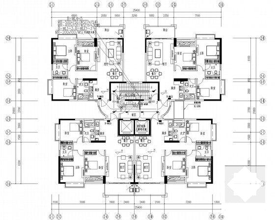 一类高层住宅楼电气CAD施工图纸77张(消防自动报警) - 4