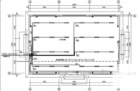 厂房电气设计CAD图纸（二级负荷）(火灾自动报警) - 1