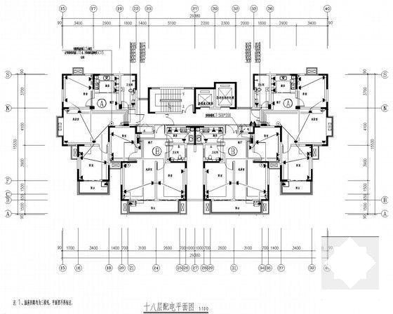 18层小区住宅楼强弱电CAD施工图纸（甲级设计院）(火灾自动报警) - 5