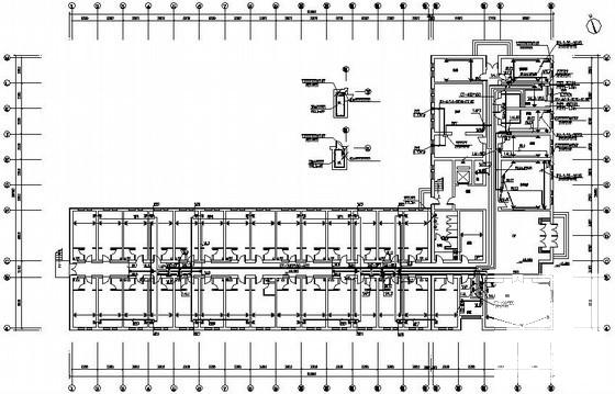 8层车站候车室电气设计CAD图纸（第三类防雷）(火灾自动报警系统) - 1