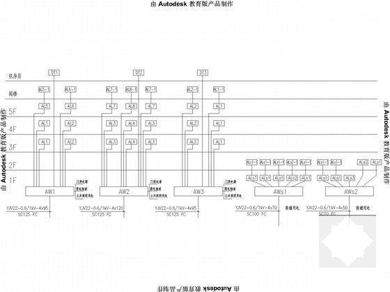 6层商住楼电气CAD施工图纸 - 4