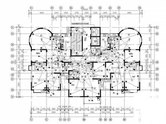 30层住宅楼强电系统电气CAD施工图纸 - 1