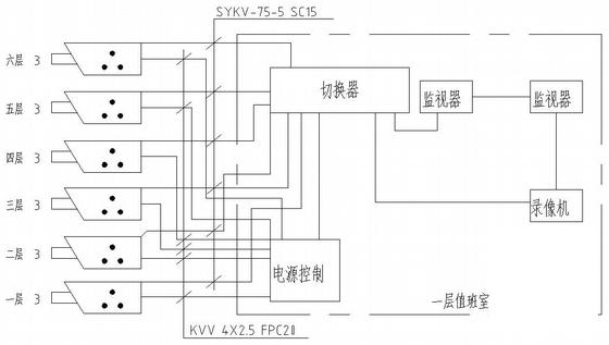 6层学院教师单身公寓电气设计CAD图纸（高21米）(低压配电系统) - 4