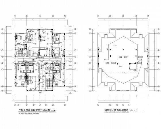 12万平地上两层知名酒店电气设计CAD施工图纸（第三类防雷）(火灾自动报警系统) - 3