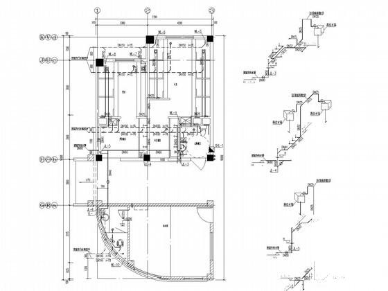 5层小学建筑群风雨操场给排水消防CAD施工图纸 - 2