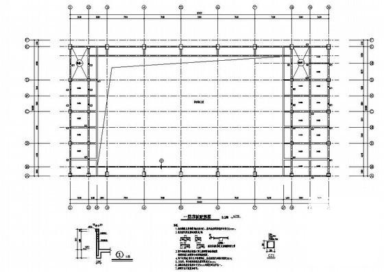 五河县6层框架小学风雨操场结构设计方案CAD施工图纸 - 3