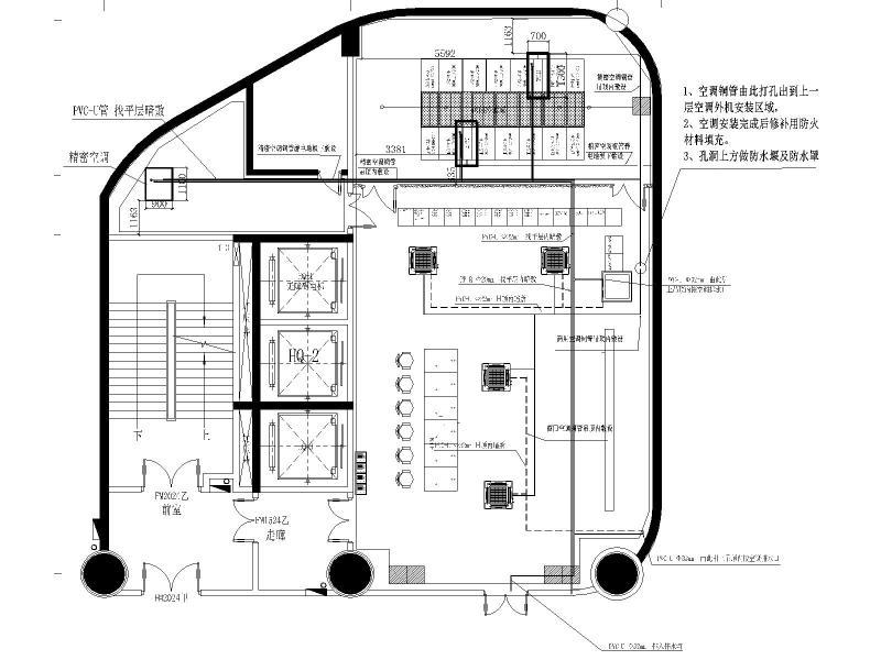 超高层监控中心数据中心机房弱电间装修CAD施工图纸 - 2
