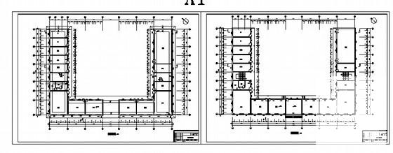 900平3层办公楼建筑施工CAD图纸（自来水公司附属工程）(框架结构) - 2