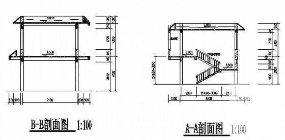 900平3层办公楼建筑施工CAD图纸（自来水公司附属工程）(框架结构) - 3