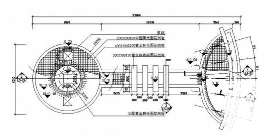 商业住宅楼配套景观CAD施工图纸（门房廊架圆亭瀑布） - 1