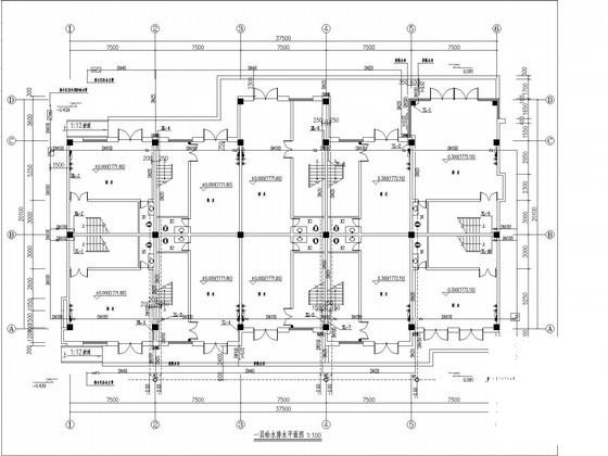 1.6万平3层商业步行街建筑给排水CAD施工图纸(消防系统原理) - 1