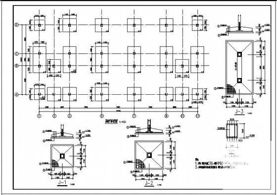 4层框架钻机检修间及办公楼建筑结构设计方案CAD图纸 - 1