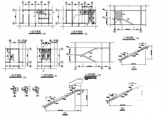 两层混合结构仿古建筑结构设计方案CAD图纸 - 3