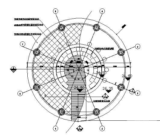 网壳结构园亭建筑结构CAD施工图纸（独立基础） - 1