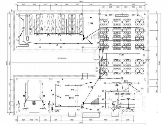 大学建筑裙楼电气CAD施工图纸（食堂、礼堂、宿舍） - 1