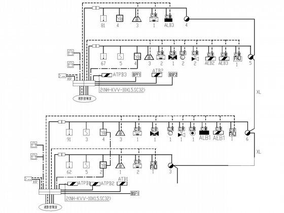 大型住宅小区地下室工程电气设计CAD施工图纸(火灾自动报警) - 2