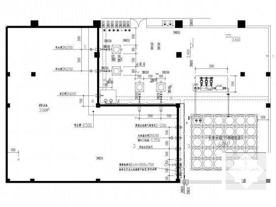 11层研发服务中心给排水CAD施工图纸(泵房平面布置图) - 4