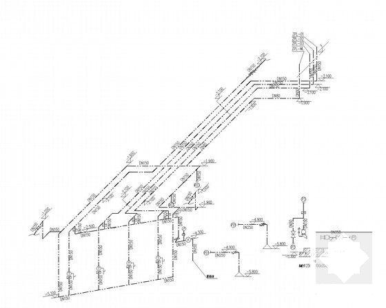 4层商业街建筑给排水CAD施工图纸（人防） - 4