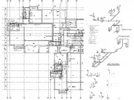 大型住宅组团给排水CAD施工图纸（2栋楼气体灭火）(自喷系统原理图) - 3