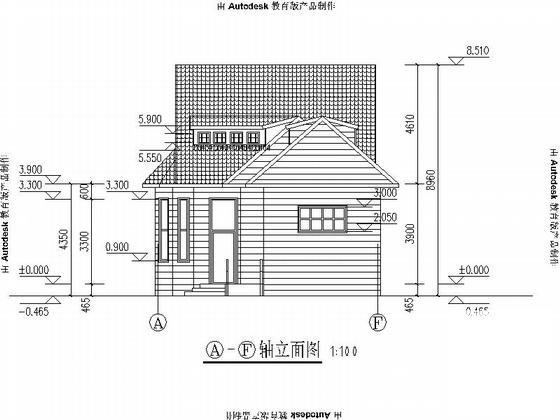 小型现代公厕建筑施工CAD图纸（高4.415米） - 4