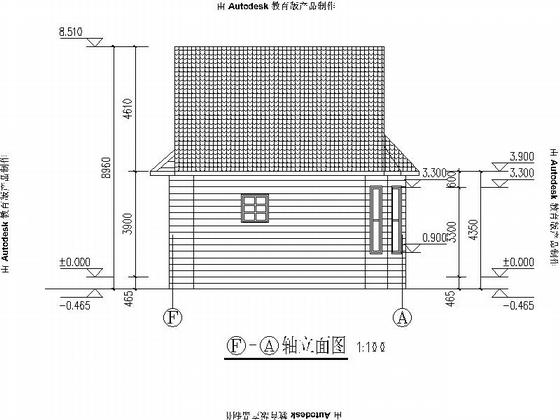 小型现代公厕建筑施工CAD图纸（高4.415米） - 5