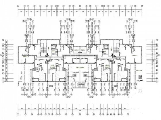 34层住宅楼给排水CAD施工图纸（压力排水）(地下室平面图) - 1