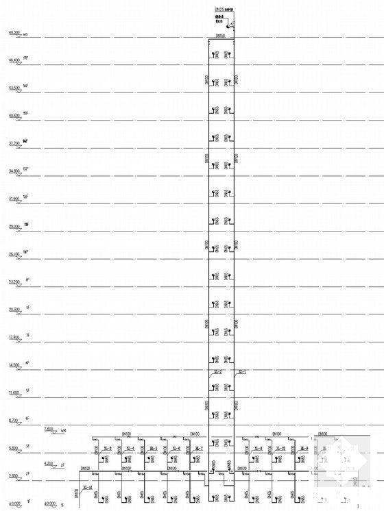 高层住宅楼建筑给排水CAD施工图纸（压力排水） - 4