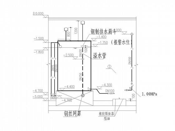 客运站建筑给排水施工图cad重力流雨水系统 - 2