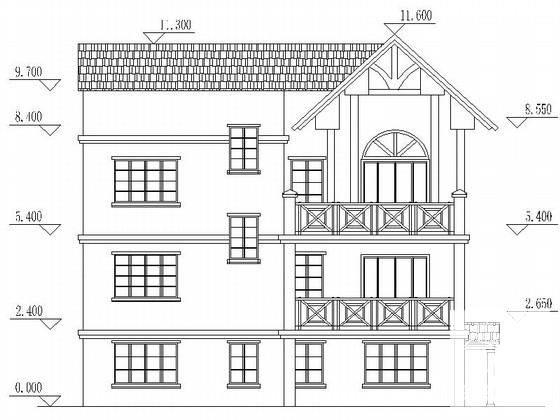 新农村3层住宅楼建筑方案设计图纸（高10.51米） - 2