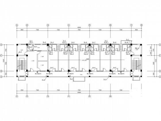 7层宿舍楼给排水CAD施工图纸（太阳能热水） - 1