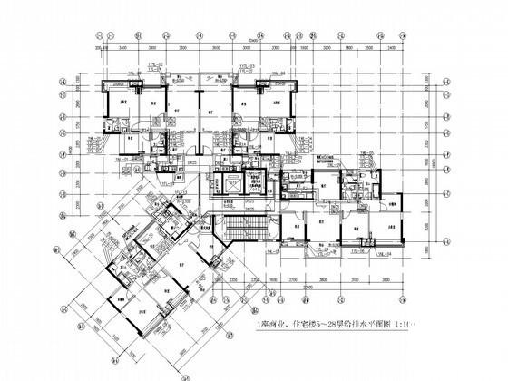 28层商住建筑给排水CAD施工图纸 - 2