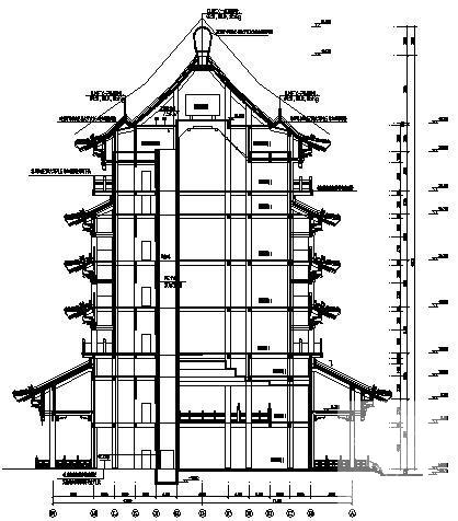 风景区7层楼阁电气设计CAD施工图纸(火灾自动报警) - 4