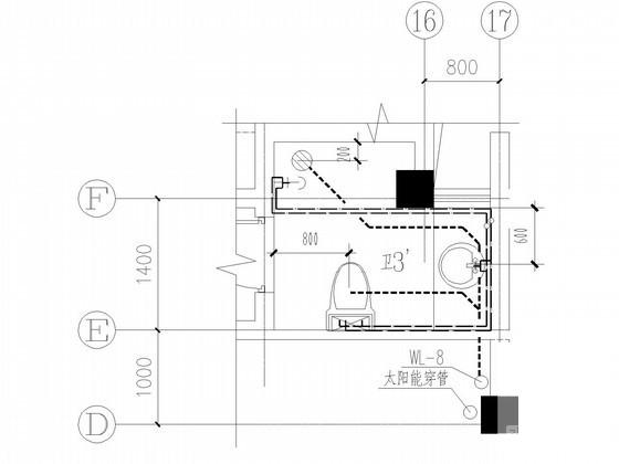 6层住宅楼给排水CAD施工图纸（太阳能热水系统） - 4