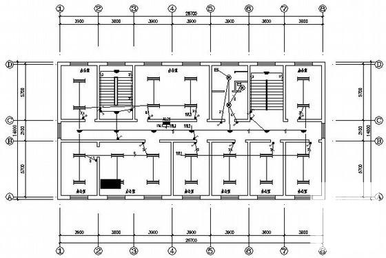 3层厂区小型办公楼电气设计CAD施工图纸 - 1
