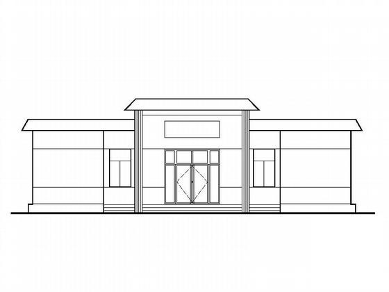 1层框架结构村宗祠建筑施工CAD图纸（高4.15米） - 1