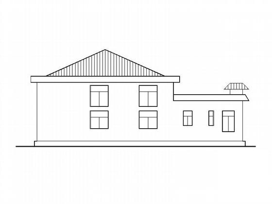 1层框架结构村宗祠建筑施工CAD图纸（高4.15米） - 2