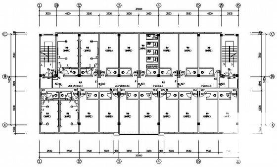 6层办公宿舍两用楼电气设计CAD施工图纸 - 2