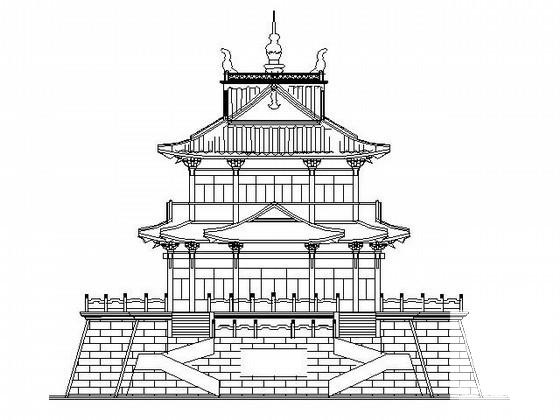 诸暨阁建筑方案设计CAD图纸（高13米）(平面图) - 1