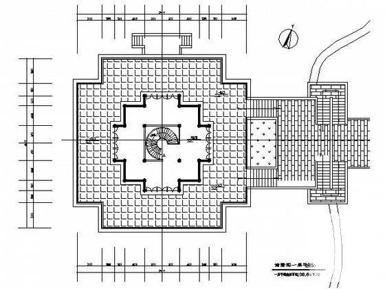 诸暨阁建筑方案设计CAD图纸（高13米）(平面图) - 2