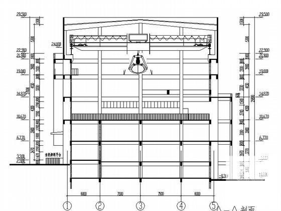 垃圾贮存库建筑施工CAD图纸（高29.5米）(雨棚大样) - 2