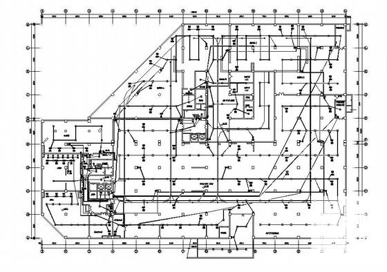 地上13层科技大厦电气设计CAD图纸（二级负荷）(安全系统) - 1