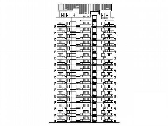 七千平16层塔式住宅楼建筑施工CAD图纸（拆迁安置项目1#）(三室两厅两卫) - 1