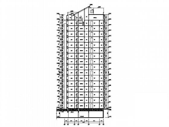 七千平16层塔式住宅楼建筑施工CAD图纸（拆迁安置项目1#）(三室两厅两卫) - 2