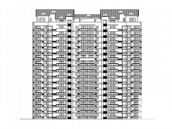 一万平16层塔式住宅楼建筑施工CAD图纸（拆迁安置项目）(三室两厅两卫) - 1