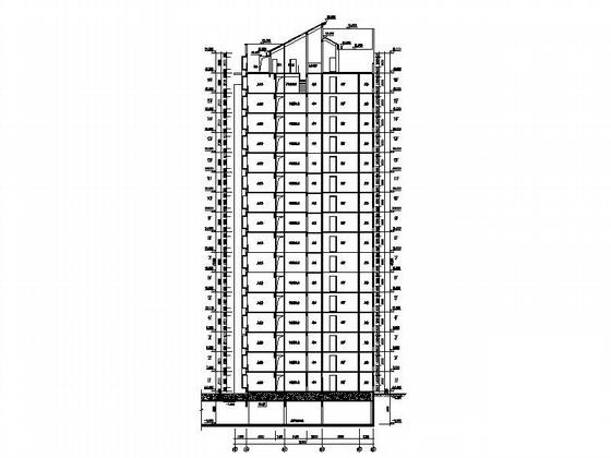 一万平16层塔式住宅楼建筑施工CAD图纸（拆迁安置项目）(三室两厅两卫) - 2