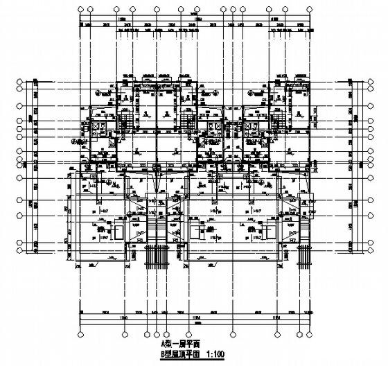 海岸项目叠院拼接5层别墅建筑施工CAD图纸（D10、D11型）(钢筋混凝土结构) - 3
